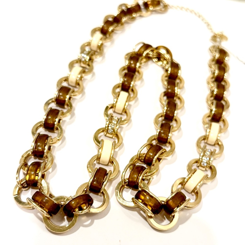 Talbots Gold and Tortoise Link Necklace - Picture 2 of 14